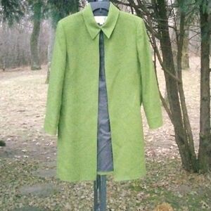 NWOT Tahari Wool green/chartreuse lightweight dress coat size 14P Quiet Luxury